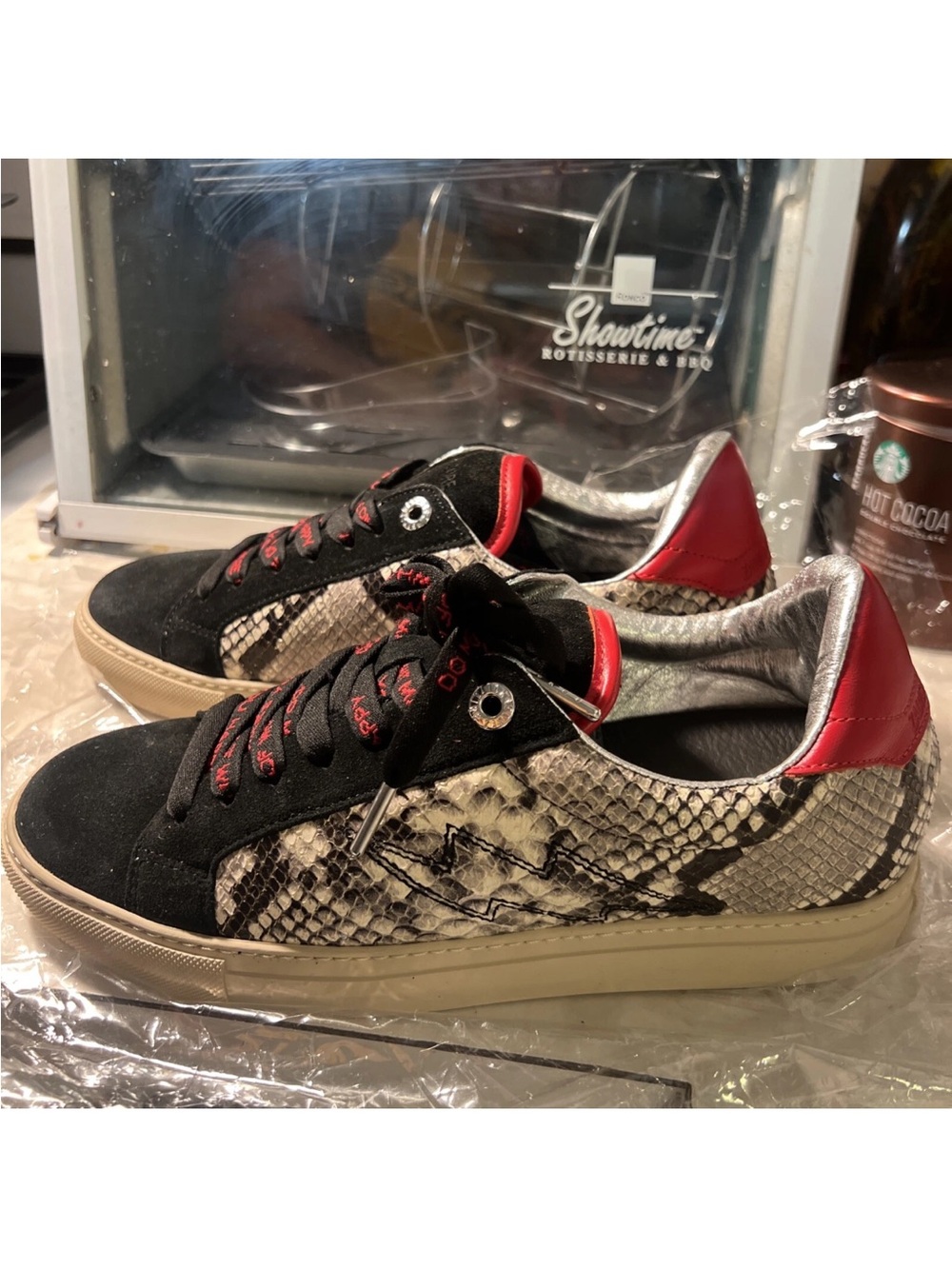 RARE Zadig Voltaire Women’s Fashion Sneakers Snake Leather US 9 EU 40